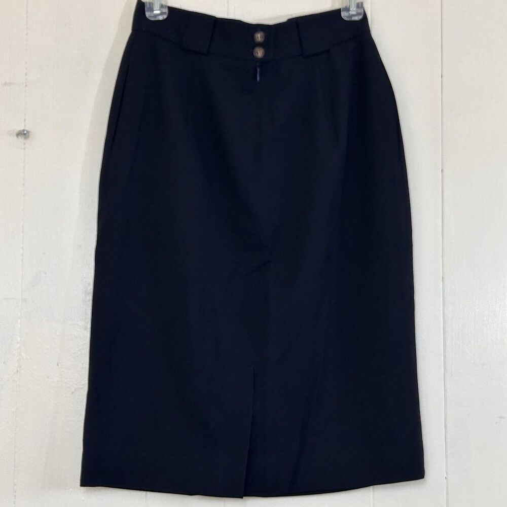 Vintage Jones New York 100% Pure Wool Size 8 Blue Skirt Pencil Lined Made USA - Picture 2 of 9